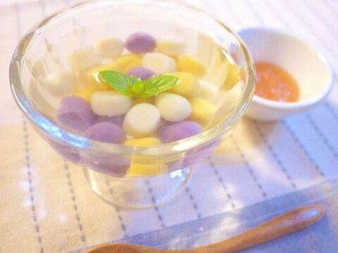 3色絹ごし白玉のかんざらし風